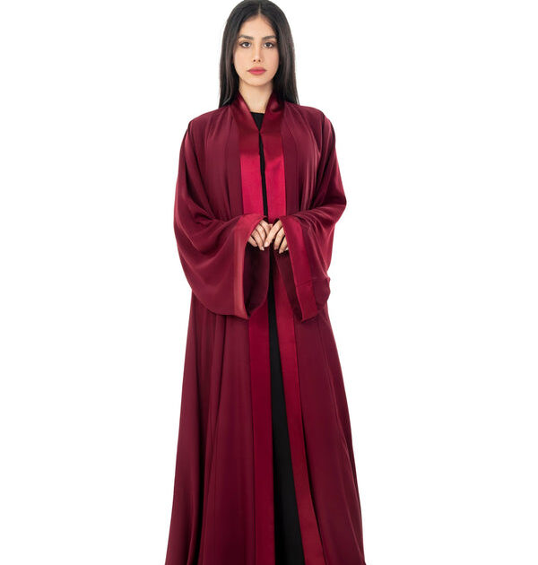 عباية بورجوندي ساتان